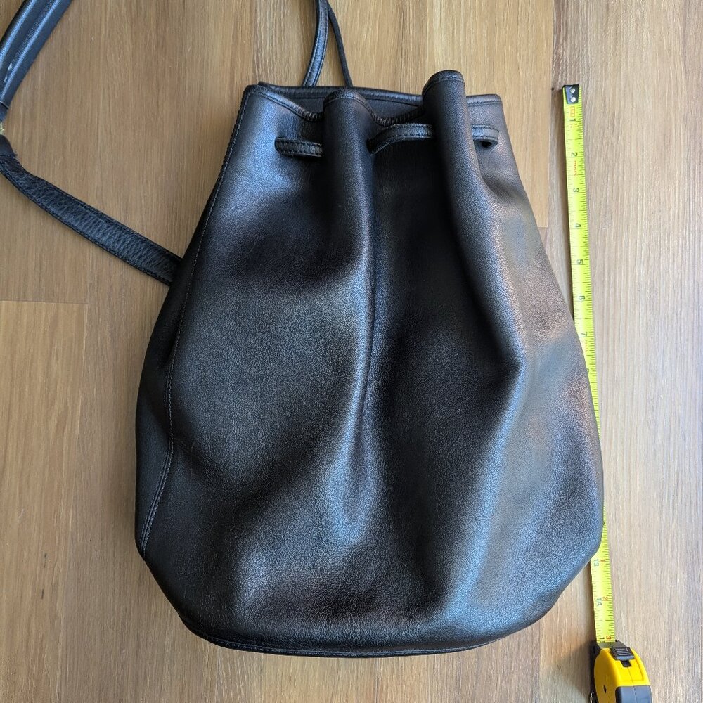 Vintage Coach Black Leather Bucket Bag